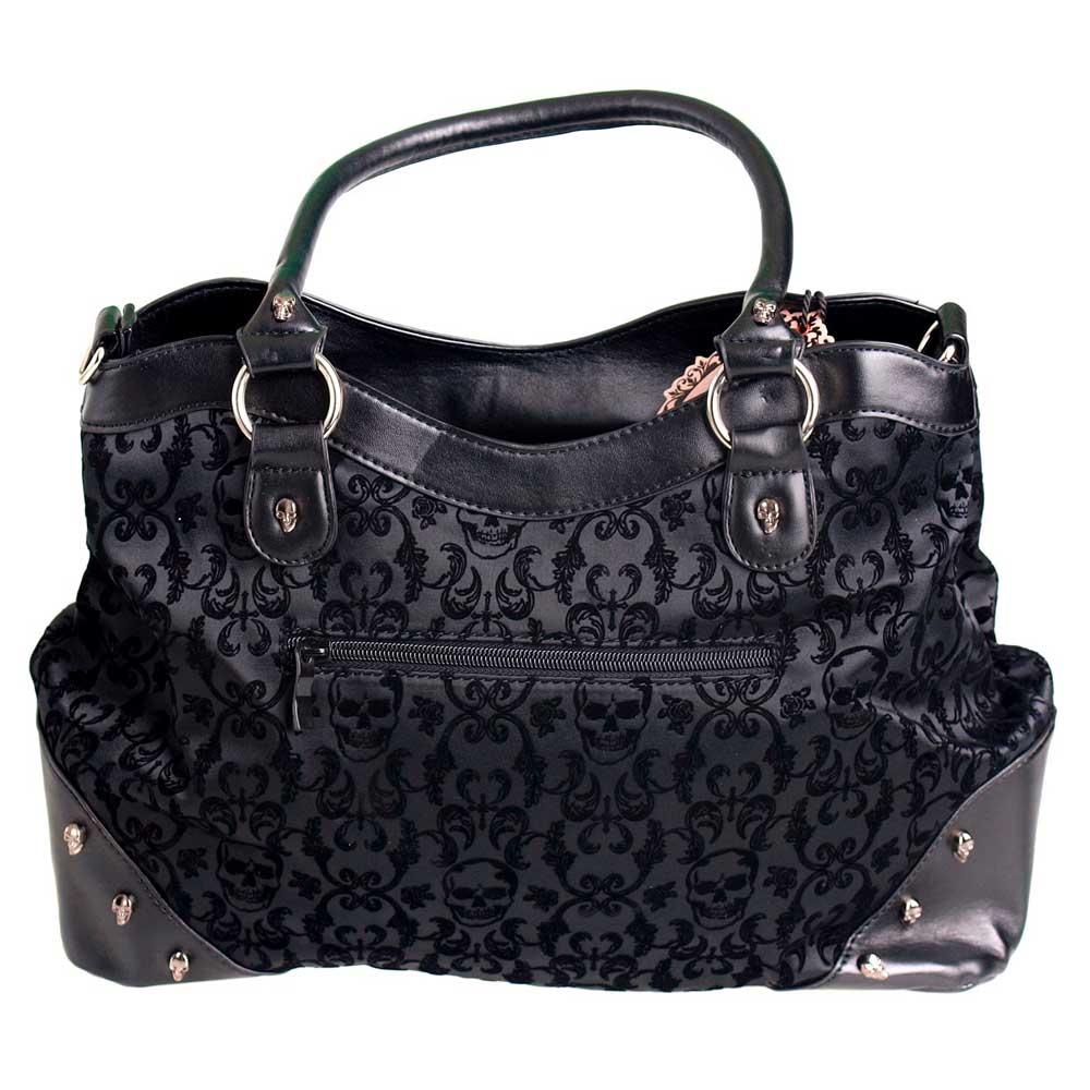 Banned - Flocked Cameo Ribcage Handtasche - Schwarz